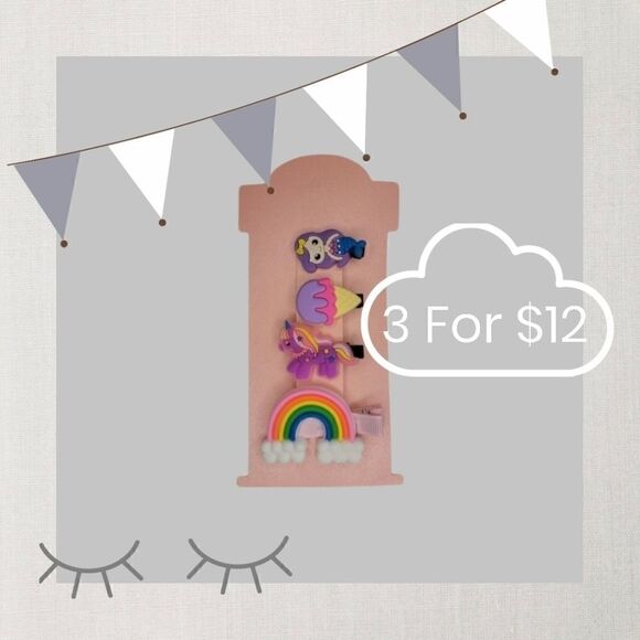 Other - 3 for $12 4pc Children Hairclips